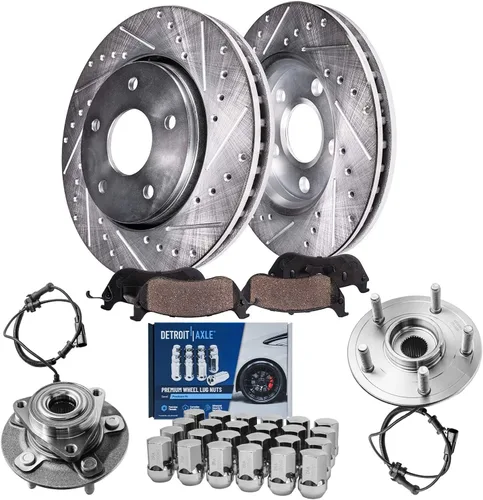 Miniatura 50 de Detroit Axle - 4 rotores de freno para Chevrolet Cruze Volt Orlando Verano, rotores de freno de disco perforados y ranurados de repuesto : rotor