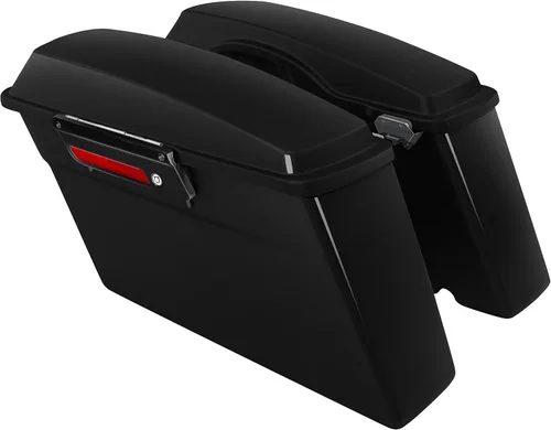 Miniatura 10 de XFMT Alforjas de motocicleta rígidas con cierres cromados para Harley Touring Street Glide Road Glide Electra Glide Road King 1993-2013, negro mate