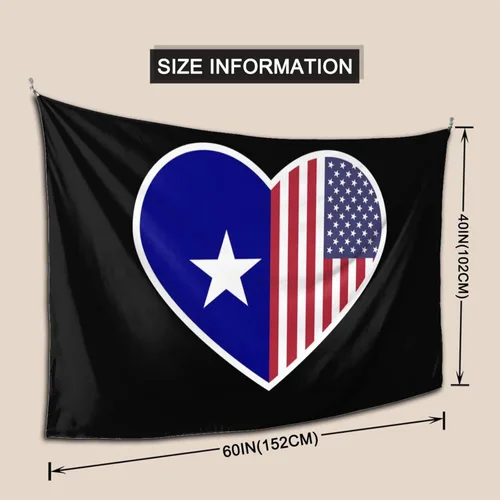 Miniatura 5 de LIFANGMI I Love America And Bonnie Blue Flag Tapestry Wall Hanging 60x40 Inch Bedroom Living Room Dormitory Home Decoration Wall Tapestry