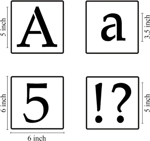 Miniatura 6 de Plantillas de letras del alfabeto de 5 pulgadas para pintar, paquete de 70 plantillas de letras y números con letreros para pintar sobre madera