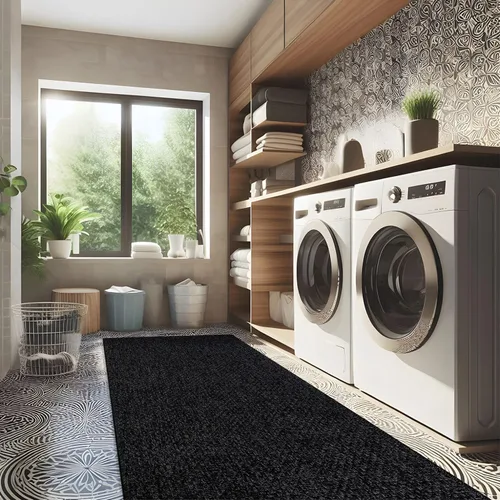 Miniatura 9 de CAMILSON Easy Alfombra de yute, 2 x 3 pulgadas, interiores y exteriores, fibra gris oscuro, para sala de estar, patio y cocina, diseño tejido