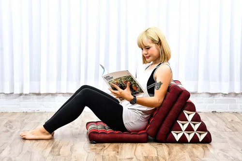 Miniatura 4 de Leewadee - Cómodo colchón japonés para piso - Cama tailandesa para piso con cojín triangular - Colchón futón - Estera de masaje tailandesa, 67 x 21