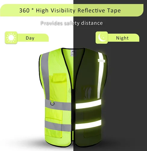 Miniatura 5 de BeautyWill Chaleco de seguridad personalizado con logotipo Clase 2 Chaleco reflectante de alta visibilidad Chaleco de trabajo protector