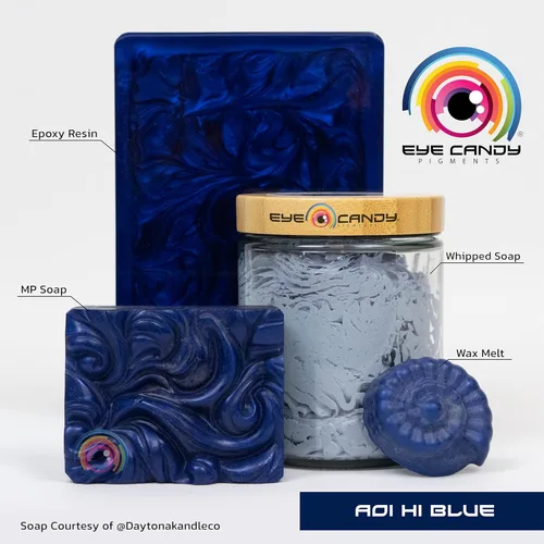 Miniatura 2 de Pigmentos Eye Candy Polvo de Mica Azul Premium - Aoi Hi Blue (50gr) - para Epoxi, Resina, Jabón, Pintura, Carpintería, Vaciado de Acrílico, Bombas