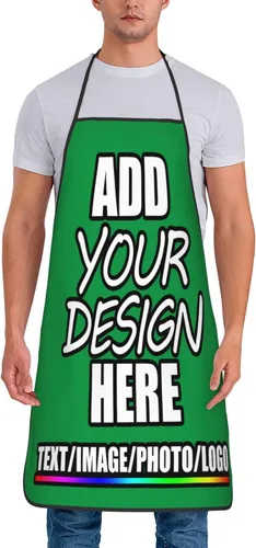 Miniatura 8 de Delantal personalizado personalizado para añadir nombre, foto, texto, logotipo, cocina ajustable para cocinero para hombres y mujeres