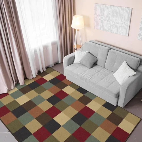 Miniatura 37 de Ottomanson Alfombras de 5 x 6 pies 6 pulgadas para sala de estar, alfombra de área para dormitorio, antideslizante, duradera y grande para zonas