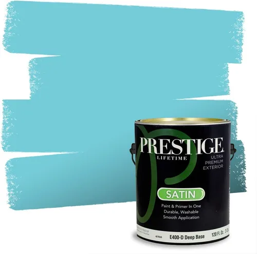Miniatura 67 de Prestige Paints. - Base y pintura para exteriores en un solo galón, 1 galón. plano, comparable con Sherwin Williams Topsail. SW6799-PCM