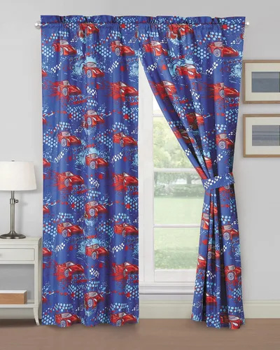 Miniatura 3 de WPM WORLD PRODUCTS MART Cortina con estampado de dinosaurio azul y verde para dormitorio de niños y niñas, 4 piezas, cortina temática de selva azul