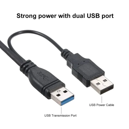 Miniatura 4 de chenyang Cable de alimentación Y Dual USB3.0 A macho a Micro USB 3.0 Y Cable con alimentación adicional para SSD HDD