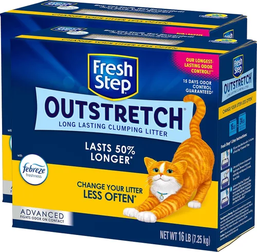 Miniatura 4 de Fresh Step Outstretch, arena para gatos aglutinante, avanzada, extragrande, 32 libras en total y arena aglutinante para gatos, avanzada, Clean Paws