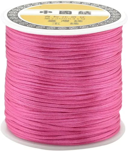 Miniatura 5 de Pandahall - Hilo de nailon para cuentas de 100 yardas, hilo de nailon trenzado de 0.059 pulgadas, cuerda de satén para anudar, trenzar y hacer joyas