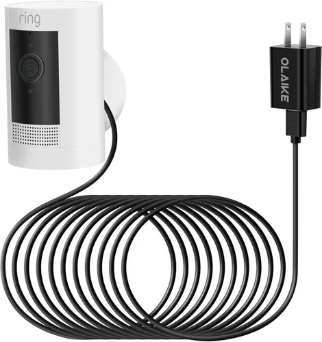 Miniatura 13 de OLAIKE Paquete de 2 cables de carga de 16 pies para batería Ring Stick Up Cam/Plug-in y Ring Spotlight Cam Battery, adaptador de corriente