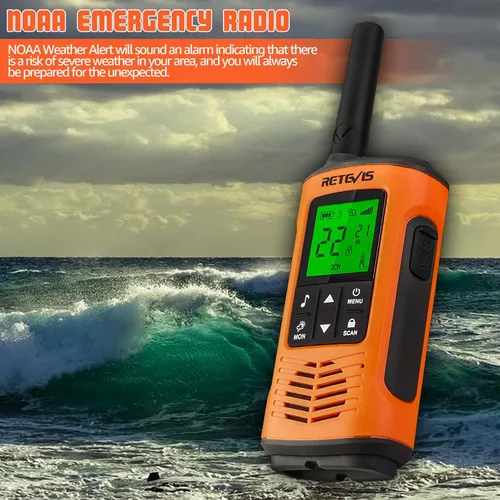 Miniatura 5 de Retevis RT45P Walkie Talkies impermeables IP67, radio recargable de dos vías para adultos, 22CH SOS NOAA, con batería de 1000 mAh y cargador USB-C
