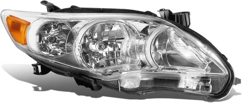 Miniatura 18 de DNA MOTORING Lámpara para faros delanteros estilo OE compatible con Toyota Corolla 09-10, TO2502182, cromo/ámbar, lado del conductor, OEM-HL-0089-L