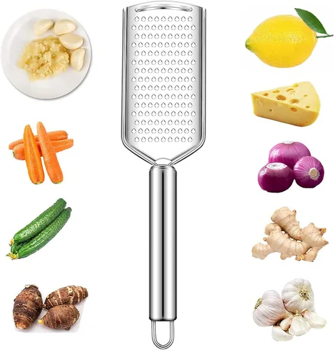 Rallador de queso de mano, rallador de queso de acero inoxidable, ralladores de limón, pelador de verduras de cocina, rallador de alimentos para