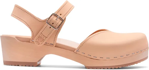 Miniatura 12 de Sandgrens Zuecos de madera sueca hechos a mano para mujer, sandalias de tacón bajo Zaragasso