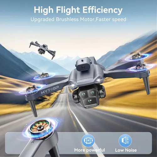 Miniatura 5 de Dron con cámara 1080P HD, Drones de motor sin escobillas con cámara para adultos, video WiFi en vivo, vuelo de punto de referencia, retorno de una