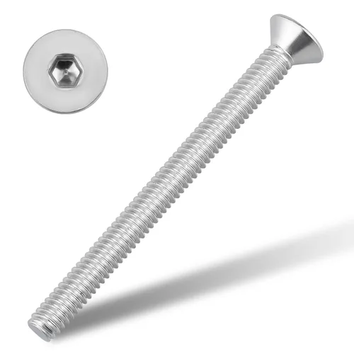 Miniatura 9 de Tornillos de cabeza avellanada plana 1/4-20 x 1, cobertura completa de rosca de máquina, unidad hexagonal Allen, acero inoxidable 304 18-8 SS, 25