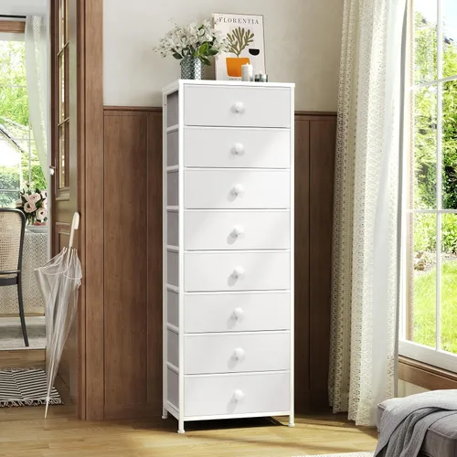Miniatura 2 de Crestlive Products Cómoda alta, torre de almacenamiento Fabirc de 8 cajones, cajoneras - Unidad organizadora vertical para dormitorio, pasillo