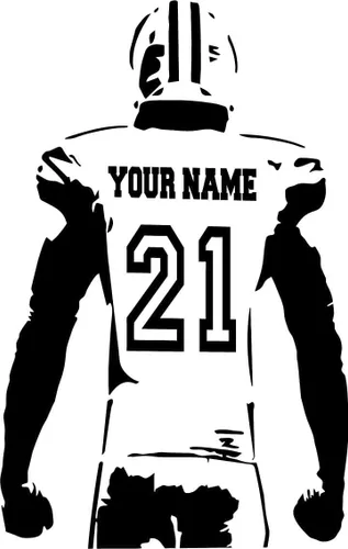 Miniatura 2 de Calcomanía de pared personalizada de fútbol – Elige tu nombre – Números personalizados camisetas de jugador – Adhesivo decorativo para dormitorio