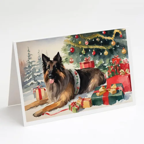 Miniatura 127 de Caroline's Treasures DAC2753GCA7P Paquete de 8 tarjetas de felicitación navideña acogedora de Husky siberiano Tarjetas en blanco con sobres