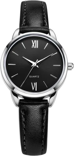 TWOPTION Women's Leather Strap Watch Minimalist Wrist Watches for Women Ladies Analog Quartz Watch for Small Wrists