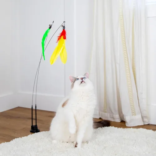 Miniatura 4 de 9 piezas Juguetes interactivos para gatos de interior Juguetes para gatos de interior con ventosa Juguetes para gatos de interior para caza de Base