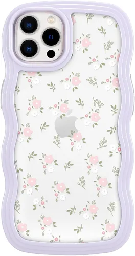 Miniatura 32 de ZCDAYE Funda compatible con iPhone 11, diseño floral estético, bonita funda rizada y ondulada para mujeres y niñas, funda de TPU suave a prueba