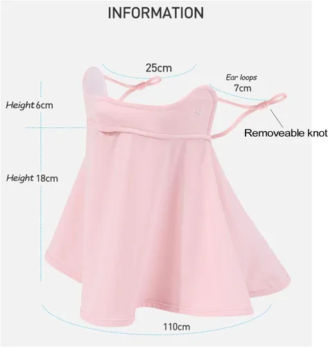 Miniatura 2 de WRELS UPF 50+ Unisex Cubrecara Transpirable y Refrescante con Protección UV para el Sol, con Elástico para las Orejas, Bufanda para el Cuello