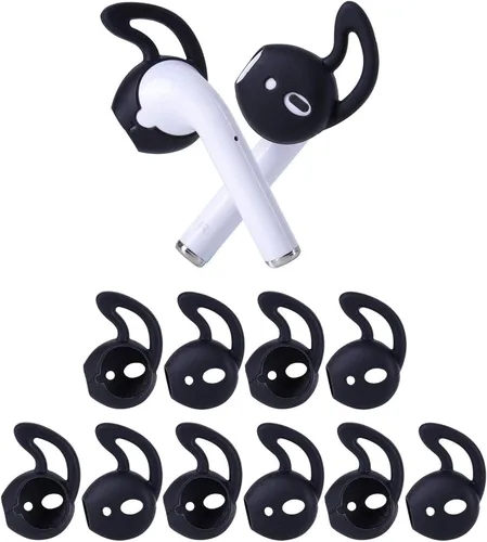 5 pares de almohadillas de silicona compatibles con AirPods 1 y 2, almohadillas de auriculares deportivas de silicona suave antideslizantes,