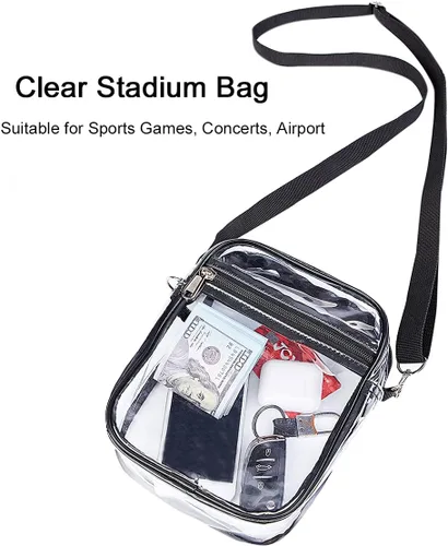 Miniatura 5 de COVAX Bolso cruzado transparente, aprobado por estadios para conciertos, festivales