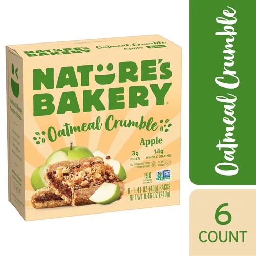 Miniatura 3 de Nature's Bakery Barras de desmoronamiento de avena, manzana, fruta real, veganas, sin OMG, barra de desayuno, 1 caja con 6 paquetes, 6