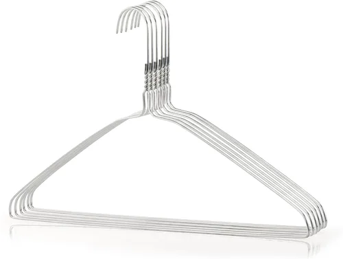 Miniatura 5 de HANGERWORLD Perchas de alambre de metal plateado de 16 pulgadas de calibre 13 para ropa (10 unidades)