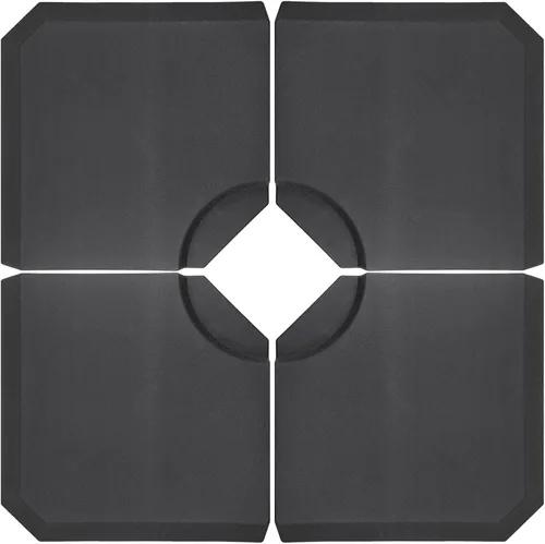 Miniatura 9 de T&Jero Base de plástico resistente de 4 piezas para patio al aire libre, sombrilla voladiza, 260 libras con relleno de agua y arena, color negro