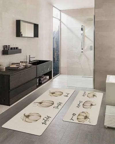 Miniatura 2 de Tapete de baño de color rosa rubor de Acción de Gracias para bañera, antideslizante, de secado rápido y absorbente, de tierra de diatomeas, tapete