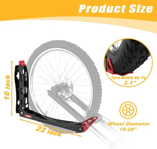 Miniatura 7 de TORACK BIKEPAL - Soportes giratorios para bicicletas para montar en la pared, para ahorro de espacio, ganchos verticales de pared para solución