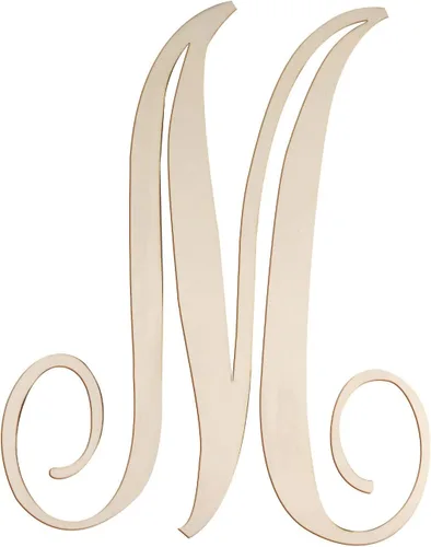 Miniatura 19 de Letras de madera cursivas para decoración de pared, letras grandes de madera de 14 pulgadas, monograma sin terminar, letras de madera, manualidades