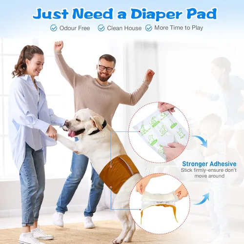 Miniatura 6 de Forros para pañales de perro 100 unidades súper absorción almohadillas desechables reforzadoras para pañales de perro a prueba de fugas para hembras