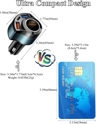 Miniatura 6 de [4 en 1 y QC3.0] Adaptador divisor de encendedor de cigarrillos, adaptador de cargador USB para automóvil multipuerto, adaptador de coche de 12 V-24