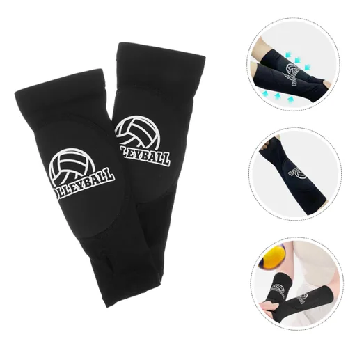 Miniatura 4 de Mikikit 1 par de codos acolchados protectores de brazo deportivos para voleibol y baloncesto, soporte de compresión, almohadillas protectoras