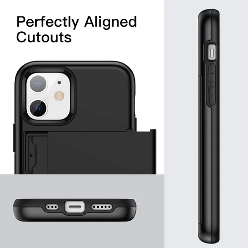 Miniatura 7 de JETech Funda tipo cartera para iPhone 12/12 Pro de 6.1 pulgadas con tarjetero, cubierta protectora a prueba de golpes de doble capa, ranura oculta