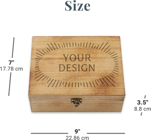 Miniatura 4 de Let's Make Memories Caja de recuerdos de madera personalizada con tapa con bisagras, caja de recuerdos de madera, almacenamiento decorativo