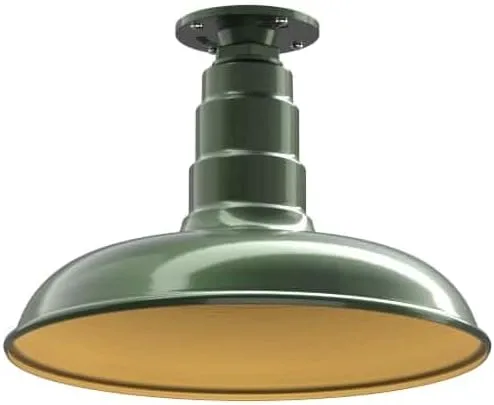 Miniatura 69 de Steel Lighting Co. Malibu - Lámpara colgante Montaje en techo Domo de 14 pulgadas vástago de 12 pulgadas Estilo de granja de acero Rojo