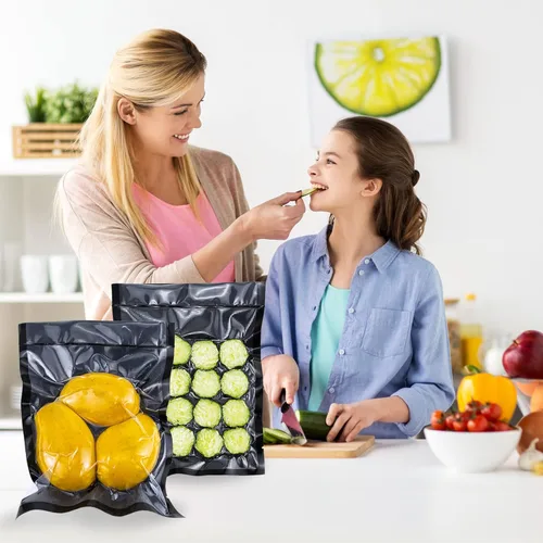 Miniatura 6 de CANLENPK - Bolsas de sellado al vacío de 6 x 8 pulgadas, parte trasera negra y parte delantera transparente, bolsa de almacenamiento de alimentos