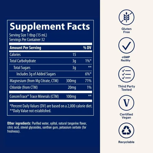 Miniatura 5 de Trace Minerals Gotas de suplemento de magnesio líquido LQM01 de 300 mg – Suplemento mineral de magnesio vegano sin gluten para apoyo diario de salud
