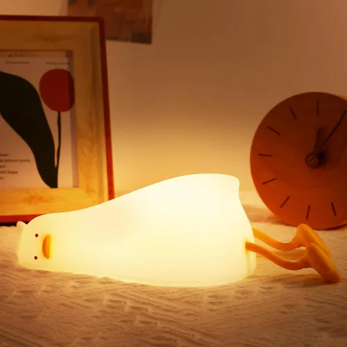Miniatura 15 de Anywin Luz nocturna de pato para niños, bonitos regalos de patos Benson, lámpara de noche de silicona suave al tacto para guardería, regalos
