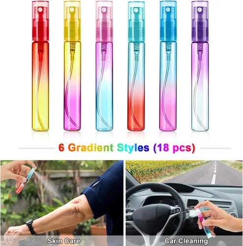 Miniatura 2 de Patelai 18 botellas de espray de perfume de 0.3 fl oz (0.3 fl oz), atomizador portátil de viaje Mister, contenedor vacío recargable, botellas