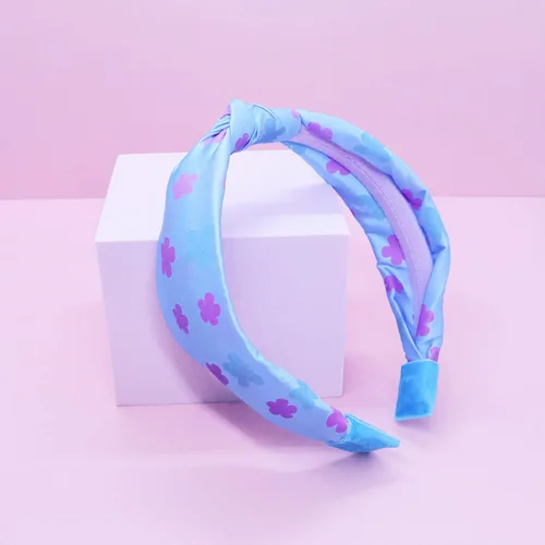 Miniatura 8 de FROG SAC Diadema de nudo azul que cambia de color para niñas, diademas de mariposa para niños, lindas bandas de pelo de flores anudadas de satén