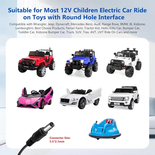 Miniatura 2 de Cargador de batería de 12 V para niños, autos eléctricos, ruedas eléctricas, motocicletas, cuatrimotos, para Jeep, para Dodge Charger Toy Car