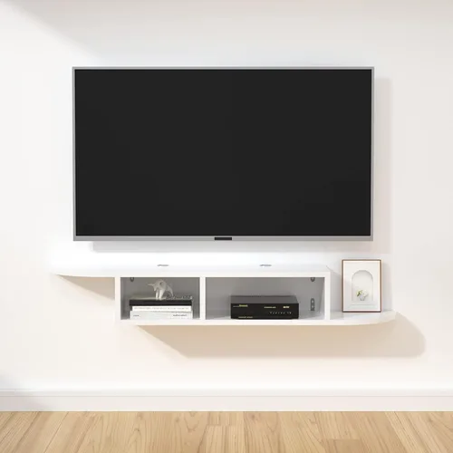 Miniatura 9 de GHC Soporte de TV flotante, centro de entretenimiento montado en la pared y estante de gabinete, consola de TV con almacenamiento, consola Negro